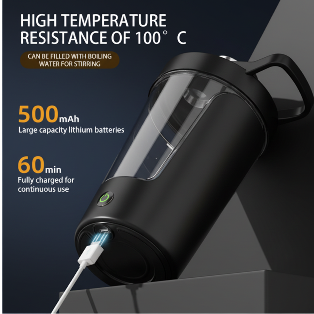 Fully Automatic Electric Shaker Cup – 450ml | Battery or Rechargeable